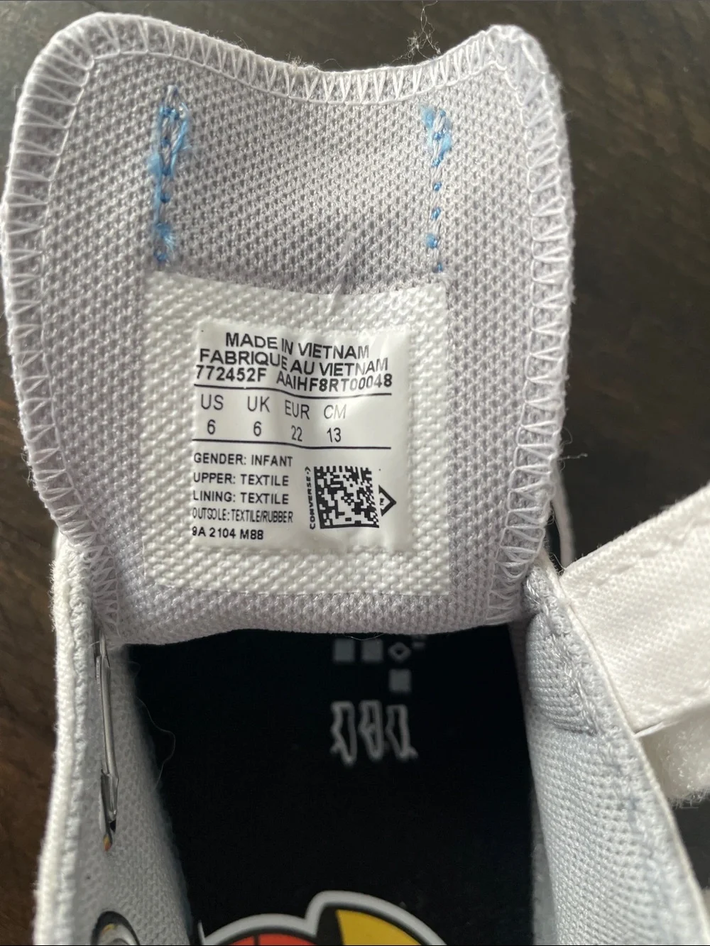 Converse Toddler White Canvas Velcro Sneakers with Sports Decals